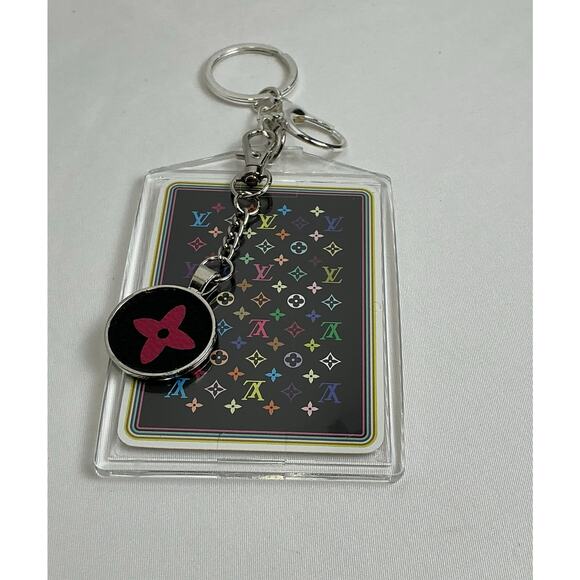 Authentic Louis Vuitton X Takashi Murakami Six of Diamond playing card Keychain - Picture 6 of 6
